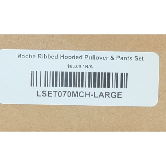 Listicle Hooded Lounge Pajama Set Mocha Draw String Straight Leg Womens Lg New - Picture 9 of 15